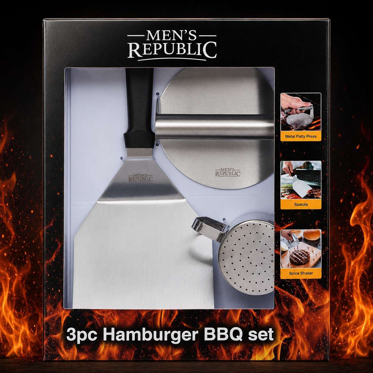 3 piece Hamburger set Close up