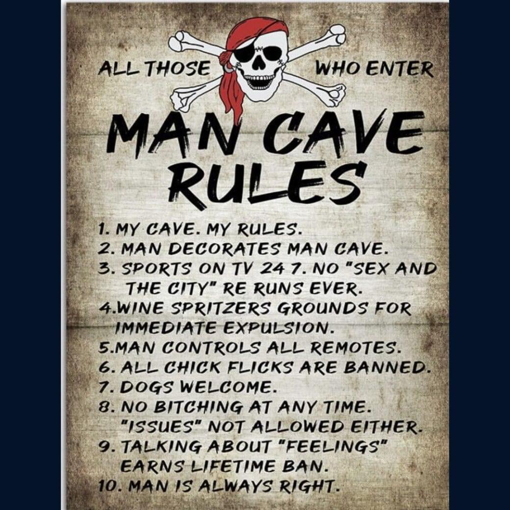 Man Cave Rules Tin Sign